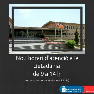 Atenció! Nou horari d'atenció al públic.