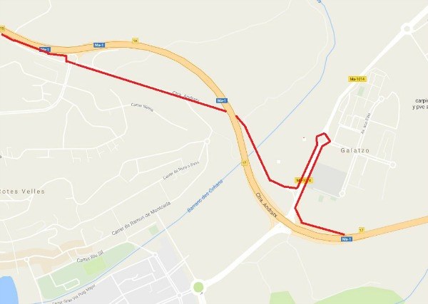 Desviament per obres a l'autovia.