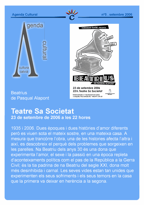 Beatrius, Teatre.