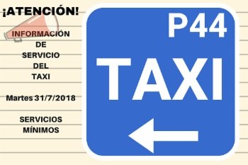 ATENCIÓ: Serveis mínims del taxi.