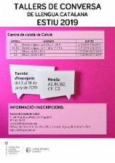 Tallers de conversa de llengua catalana estiu 2019.