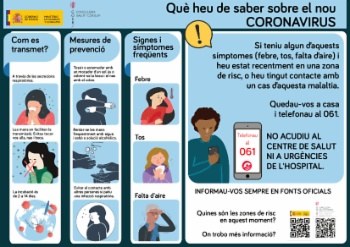 INFORMACIÓ OFICIAL SOBRE EL CORONAVIRUS.