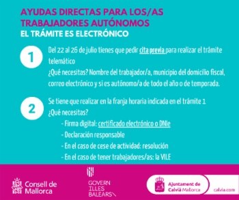 Ajudes a autònoms: informau-vos dels tràmits.