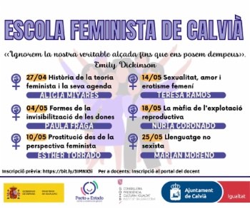 Inscripcions per a l'Escola Feminista de Calvià.