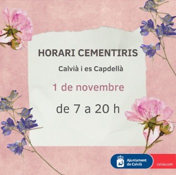 Horari cementiris per Tots Sants.