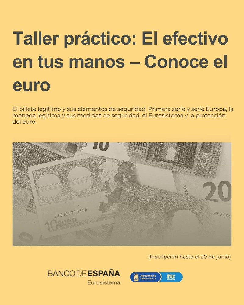 Primera col·laboració de l'IFOC amb el Banc d'Espanya: Taller pràctic "El efectivo en tus manos: conoce el euro".