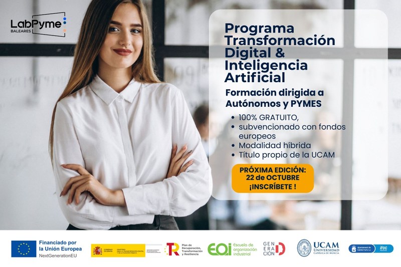 LabPyme Baleares lanza un programa gratuito a través de IFOC para impulsar la transformación digital e Inteligencia artificial 100% subvencionado.