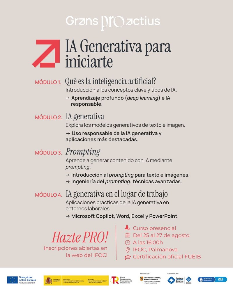Iniciate a la Inteligencia Artificial en agosto con la FUEIB : Tu preparación para la Academia de IA.