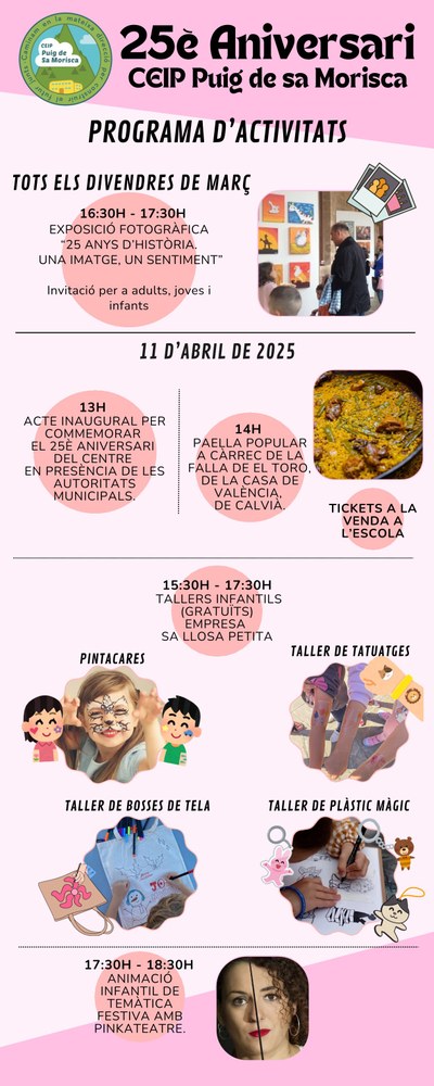 <bound method DexterityContent.Title of <Event at /fs-calvia/calvia/es/calvia-al-dia/agenda/25-aniversario-ceip-puig-de-sa-morisca>>.