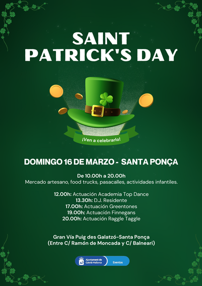 <bound method DexterityContent.Title of <Event at /fs-calvia/calvia/es/calvia-al-dia/agenda/saint-patricks-day>>.
