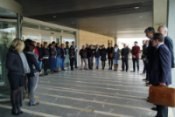 Minuto de silencio por los atentados de Bruselas.