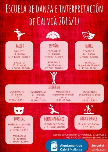 Programa de la Escuela de Danza.