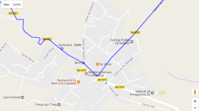 Corte de carretera en Es Capdellà.