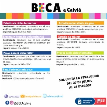 Abierto el plazo para solicitar las BecasCalvià.