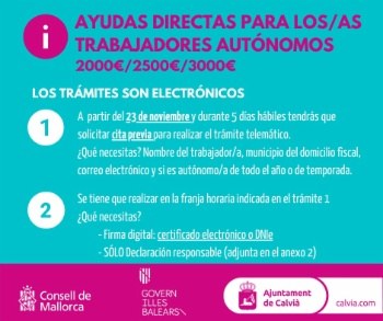 Segunda convocatoria de ayudas a autónomos.