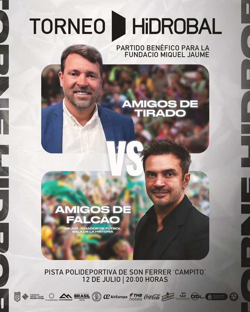 Falcao y Tirado, iconos del fútbol sala mundial, liderarán un partido benéfico en Calvià.