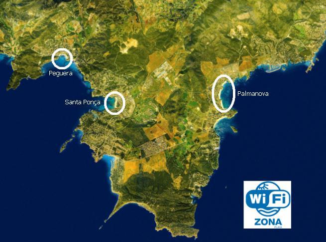 Areas WIFI en el municpio de Calvià